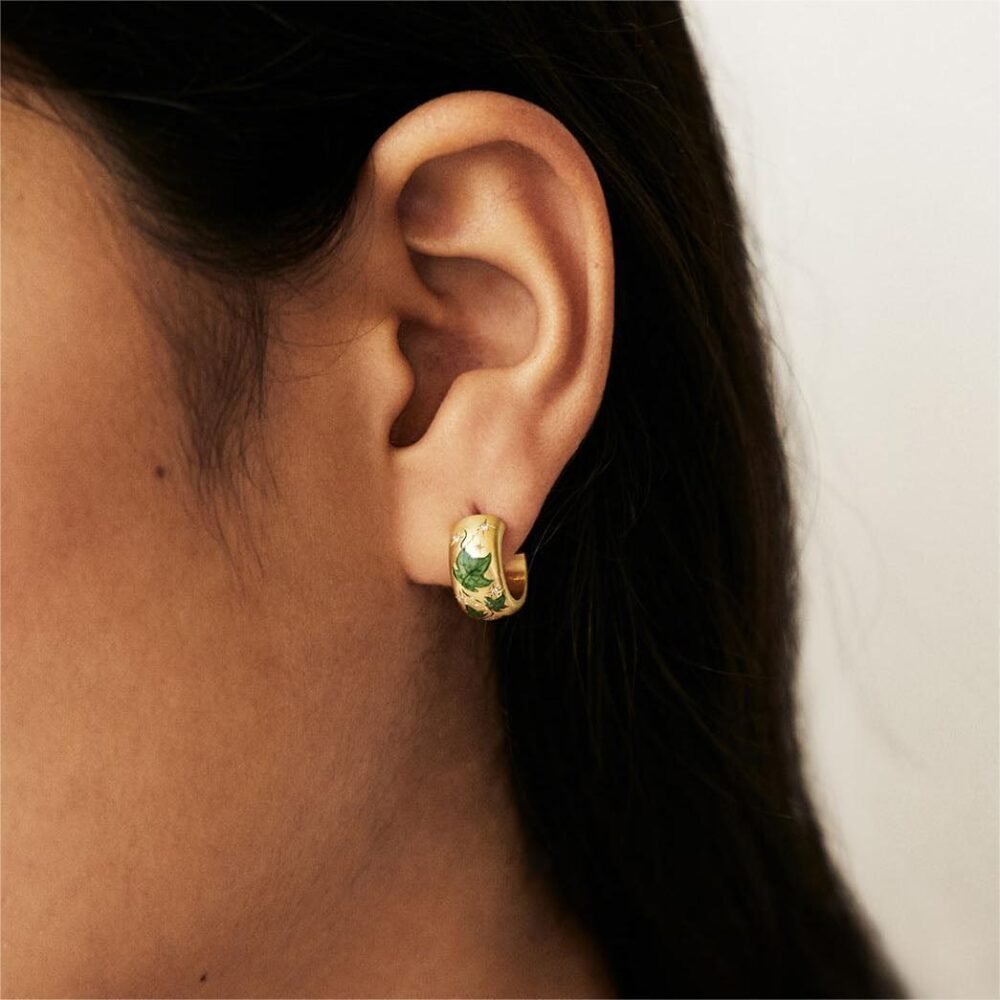 Painted Flowers Flowers Roses C-Shaped Earrings Earrings - Image 2
