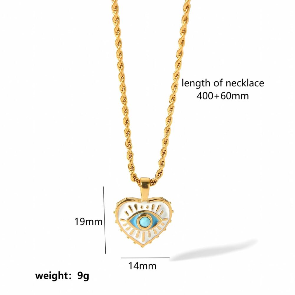 Devil'S Eye Pendant Eye-Shaped Inlaid Zircon Drip Glue Necklace - Image 4