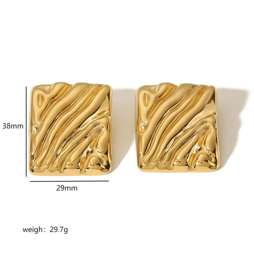 Wave Stainless Steel Earrings - Image 2