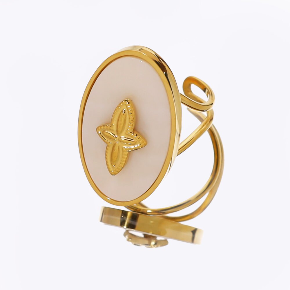 Star Open White Oil Drop Ring - Image 2