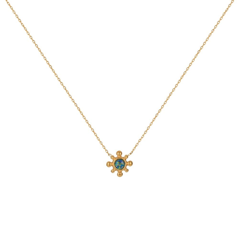 Small Sun Fireworks And Colorful Opal Stone Earrings Necklace Opal - Image 5