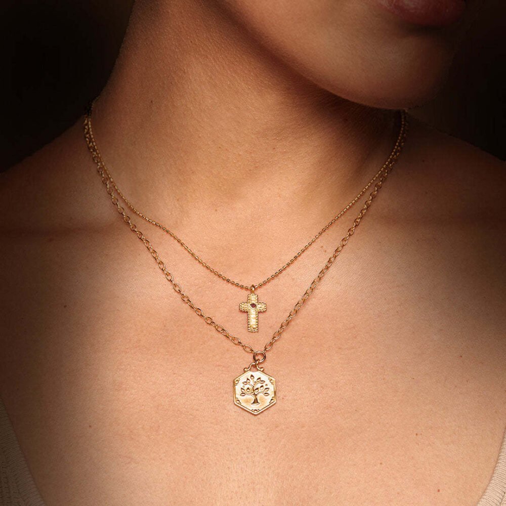 Cross Hamsa Love Zirconium Necklace - Image 3