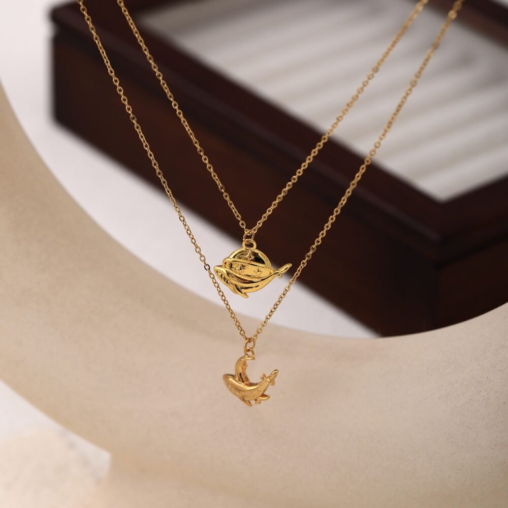 Sun And Moon Whale Necklace - Image 2