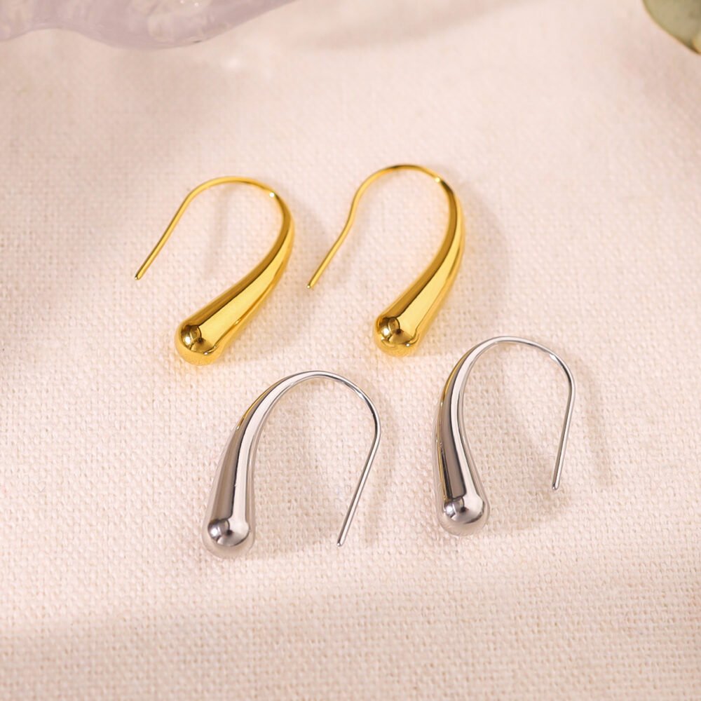 18K Gold Water Drop Earrings