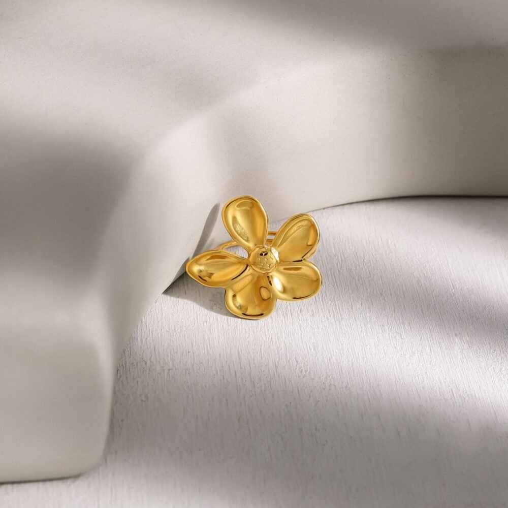 Glossy Petal Flower Ring - Image 3