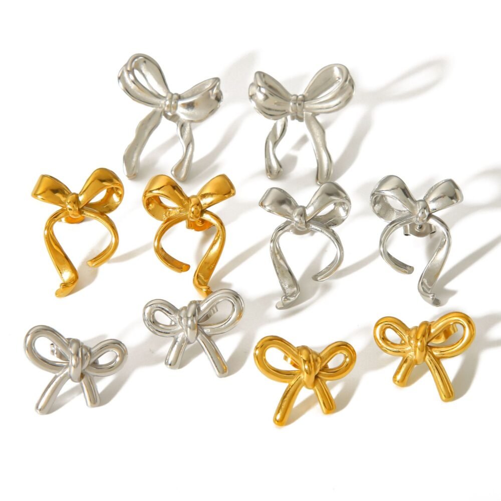 Bowknot Stainless Steel Earrings - Image 5
