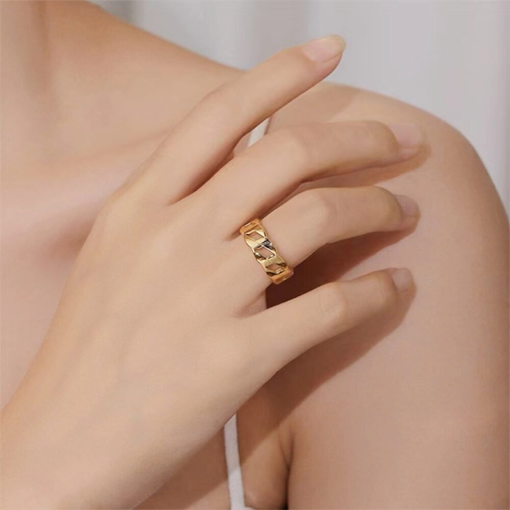 Hollow ring gold couple finger ring couple ring