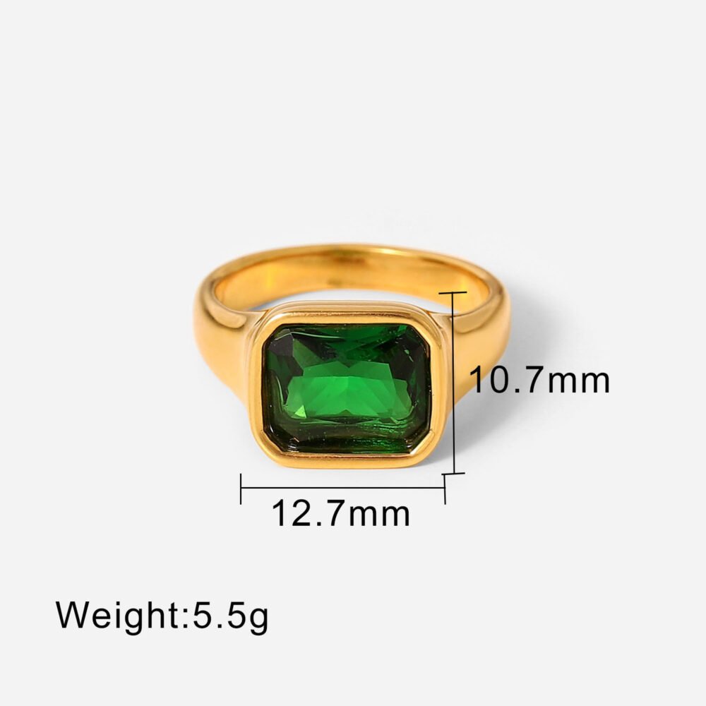 Ring zircon ring 18K - Image 3
