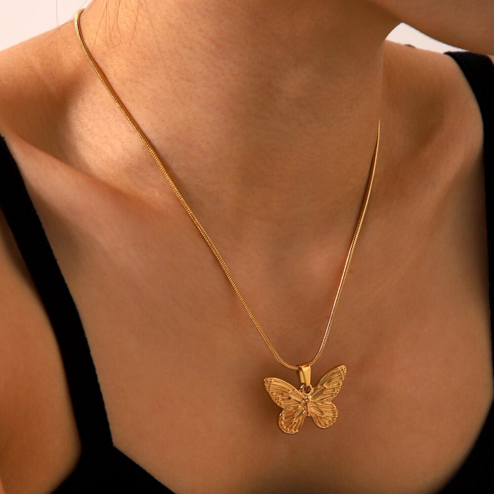 Stainless Steel Butterfly Necklace