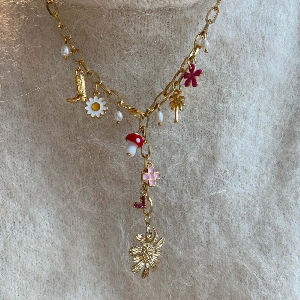 Boots Flower Pendant Pearl Diy Pendant - Image 3