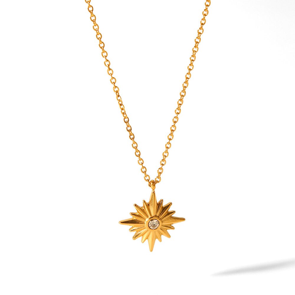 Stainless Steel Eight Pointed Star Necklace - Image 5