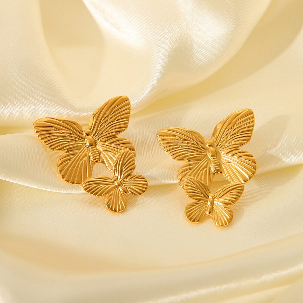 Butterfly Stainless Steel Earrings - Image 2