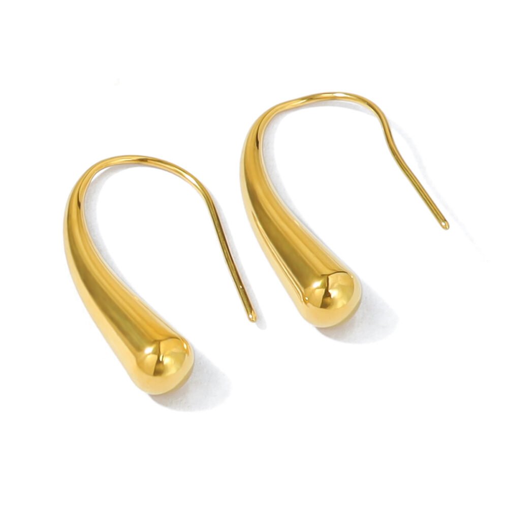 18K Gold Water Drop Earrings - Image 5