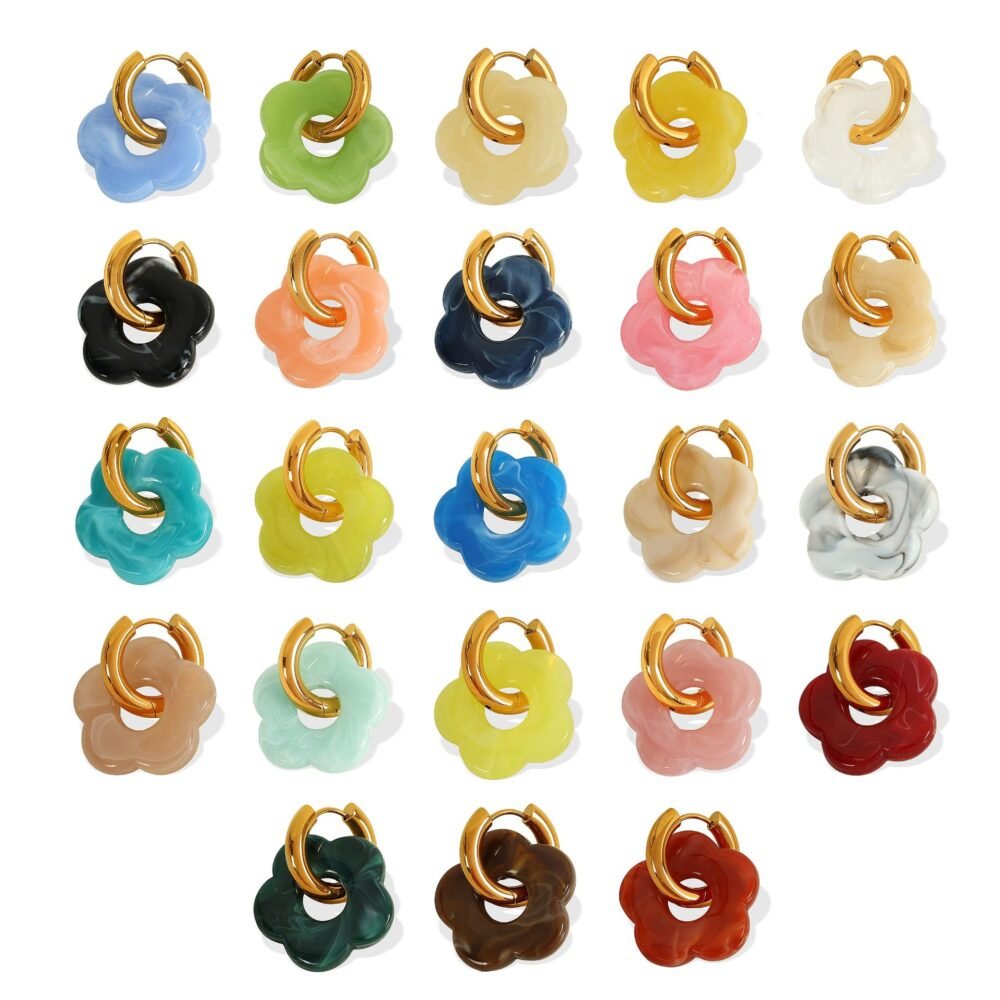 Dopamine Flower Camellia Pastoral Earrings - Image 5