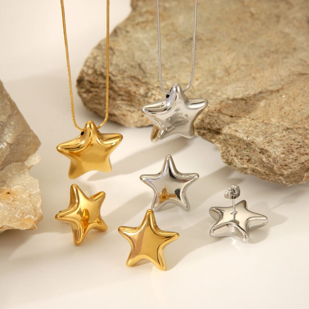 Stainless Steel Star Jewelry Set