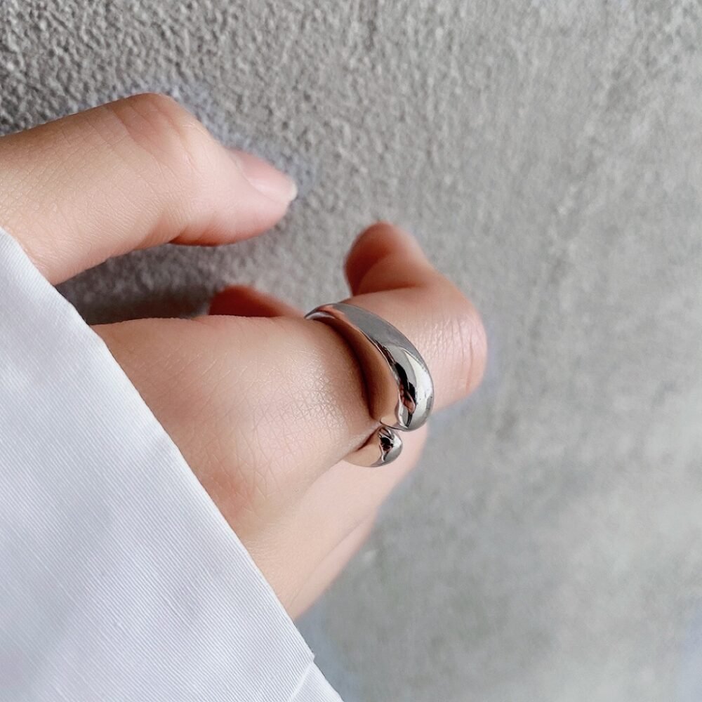 18K short fat ring men's adjustable open ring
