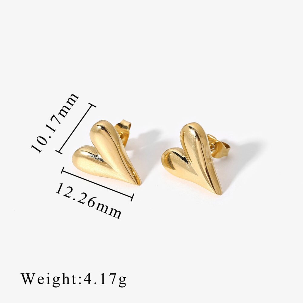 Earrings 18K earrings earrings love heart-shaped earrings - Image 4