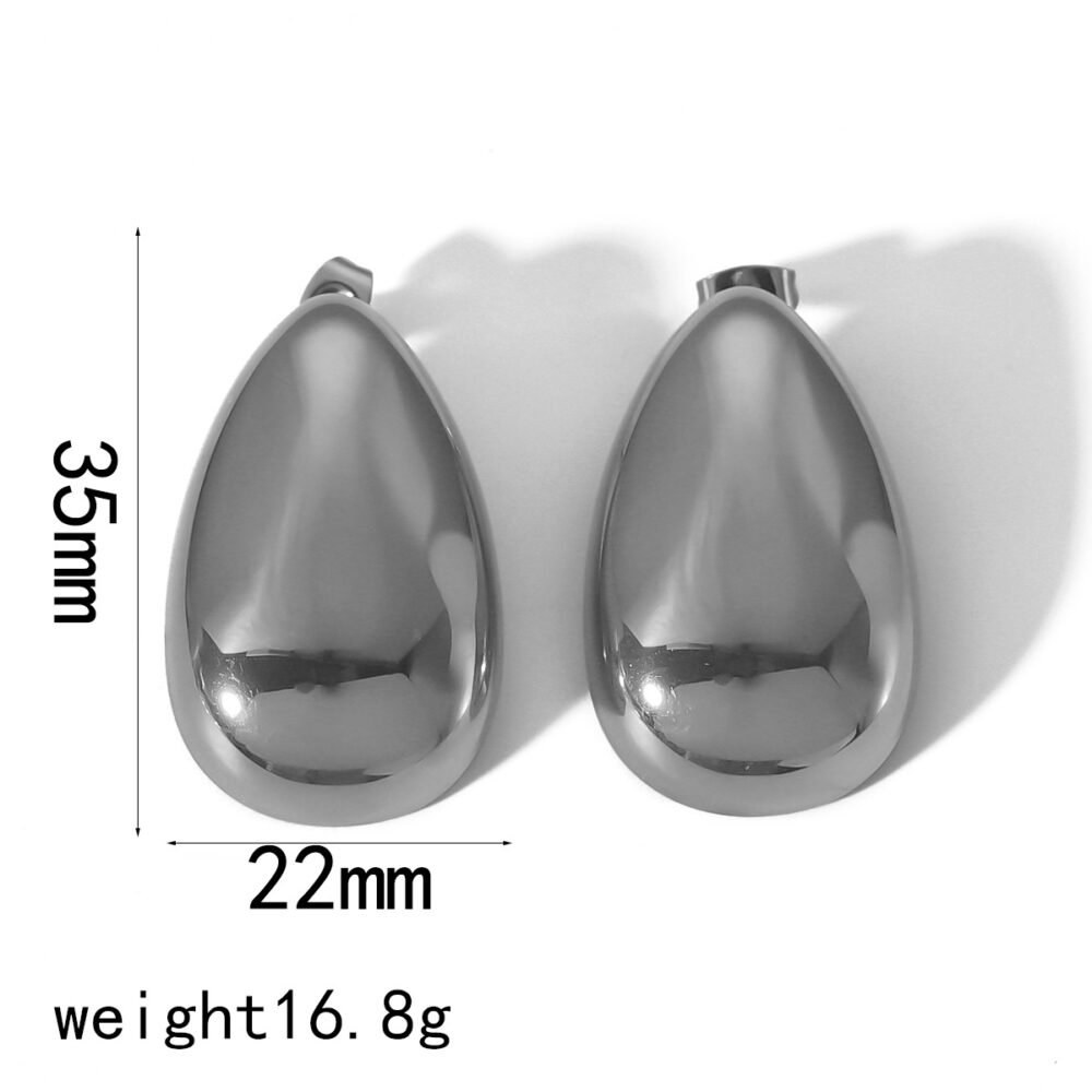 Stainless Steel Water Drop Earrings - Image 4