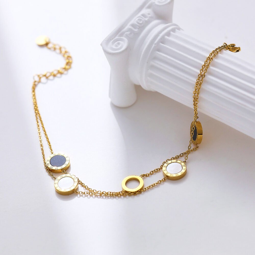 Stainless Steel Devil'S Eye Roman Round Plate Bracelets - Image 3