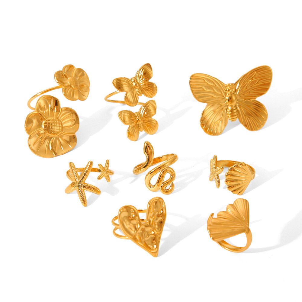 Butterfly Snake Heart Starfish Ring - Image 5