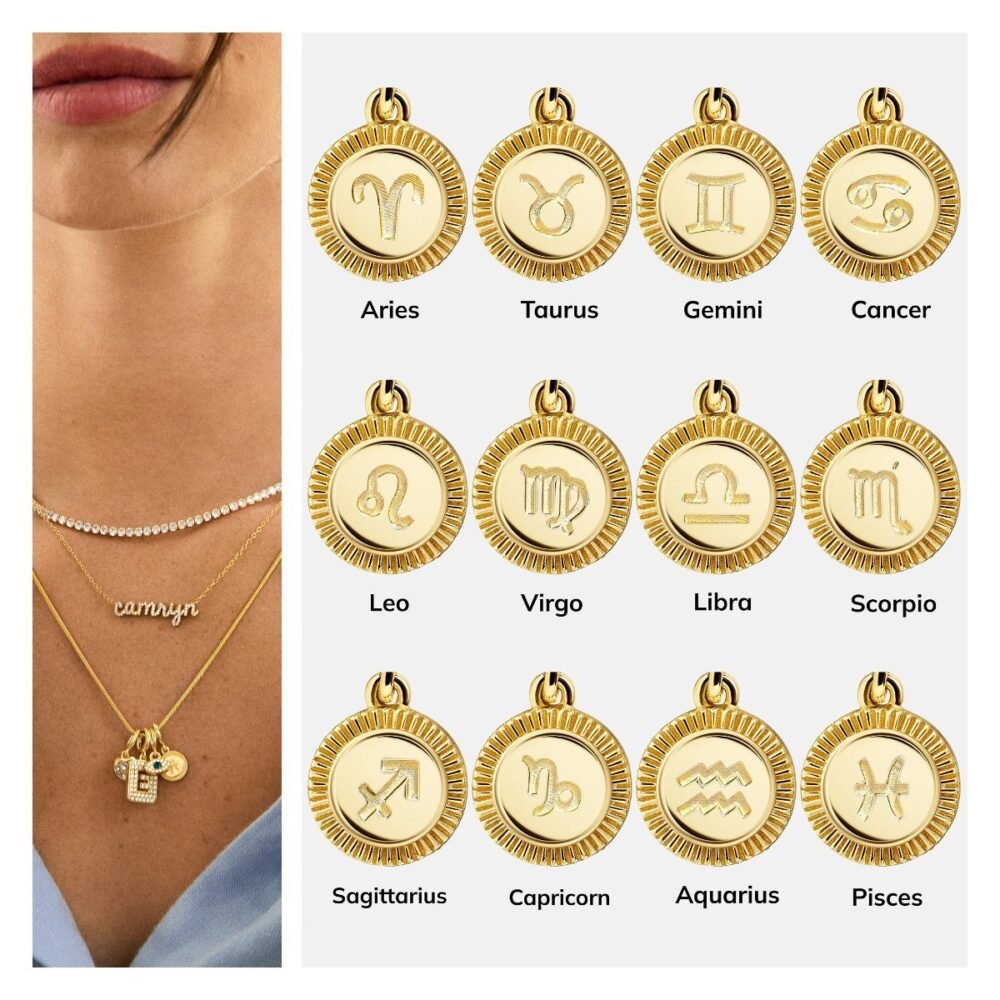 Twelve Constellations Corrugated Pendant Diy Necklace