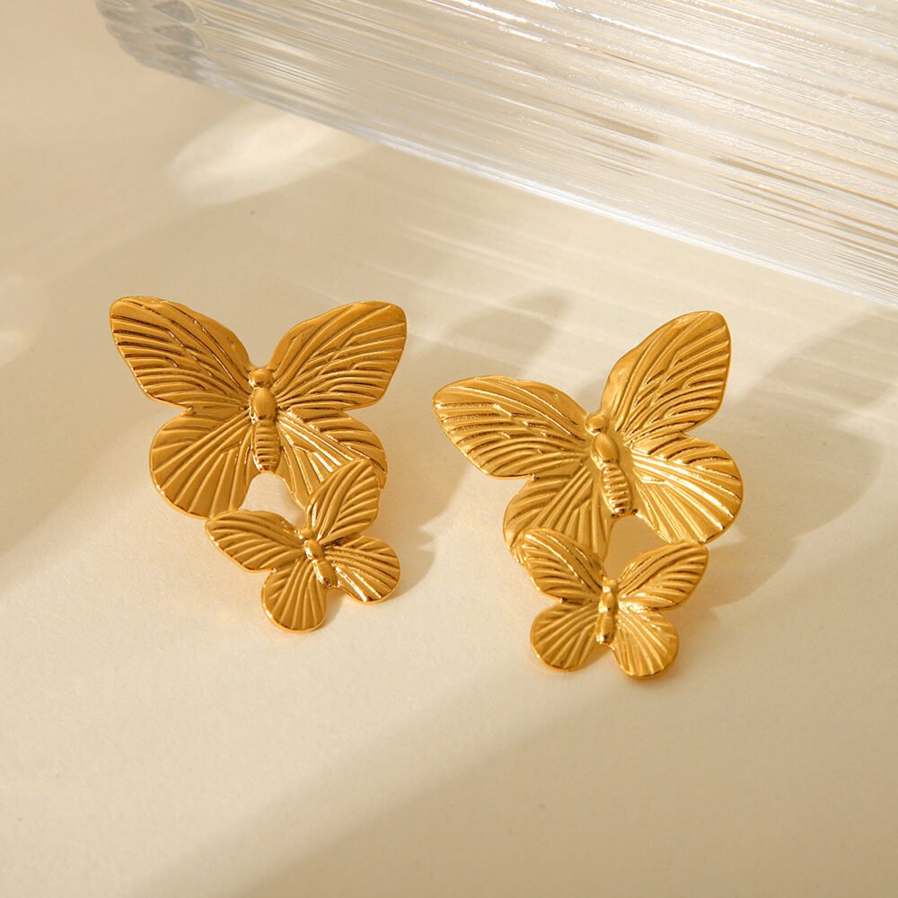 Butterfly Stainless Steel Earrings - Image 3
