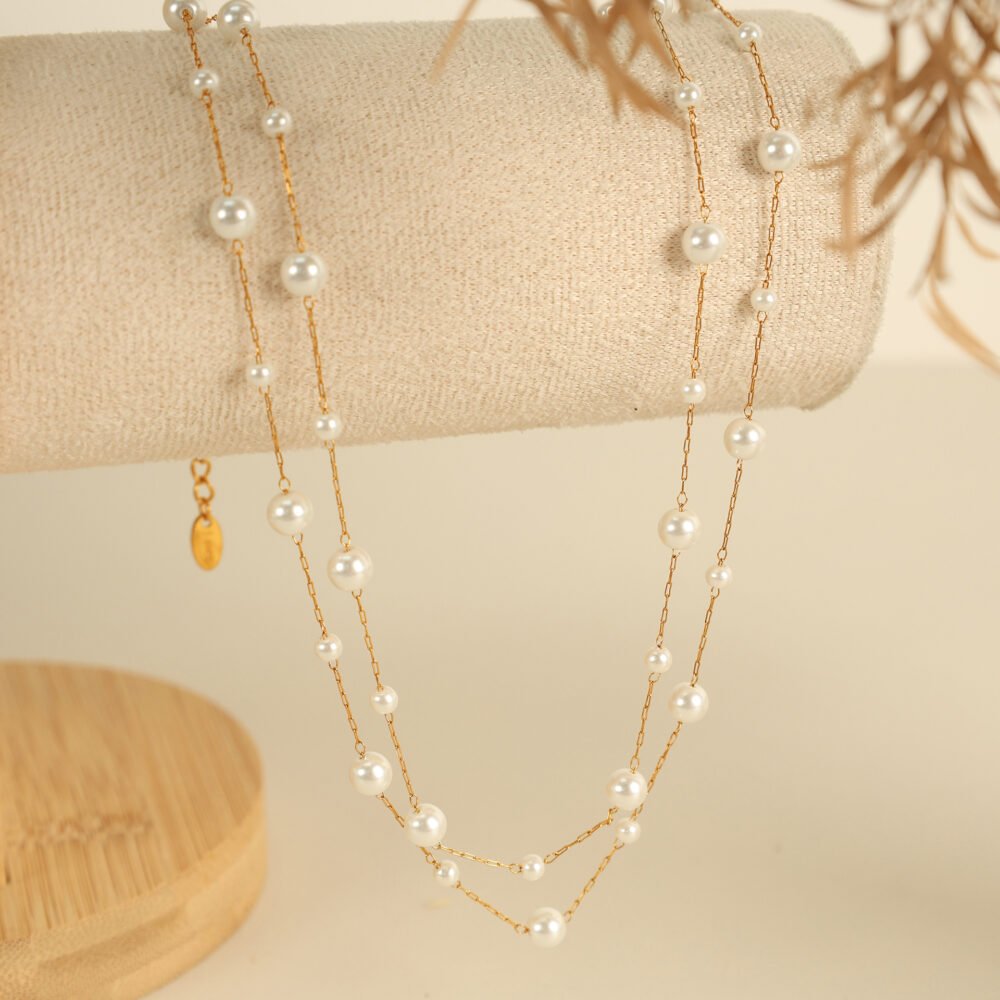 Starry Pearl Clavicle Chain Stacking Necklace