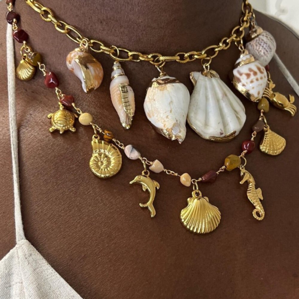 Ocean Summer Pendant Diy Accessories Necklace Crab Seahorse Shell Snail Pendant Necklace - Image 2