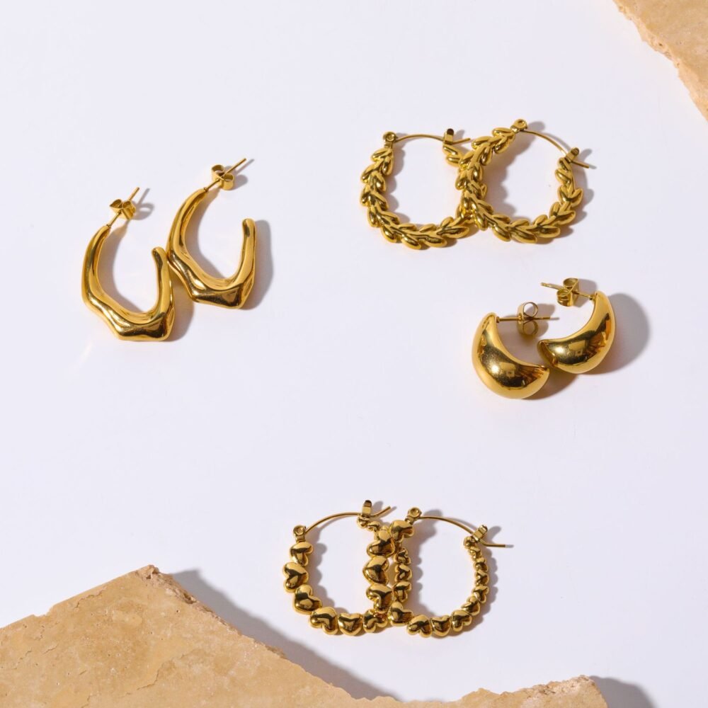 Frosty Bamboo Joints Wrapped Around The Earrings