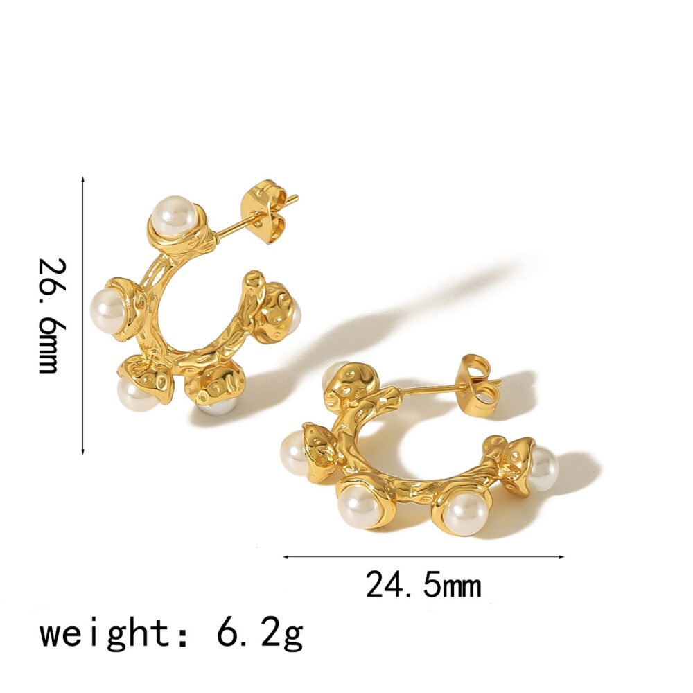 C-Shaped Stainless Steel Earrings - Image 4