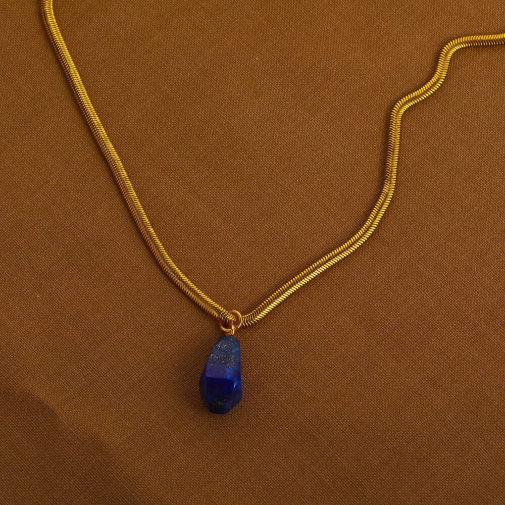 Natural Stone Lapis Lazuli Heavy Industry Necklace Pendant Diy - Image 3