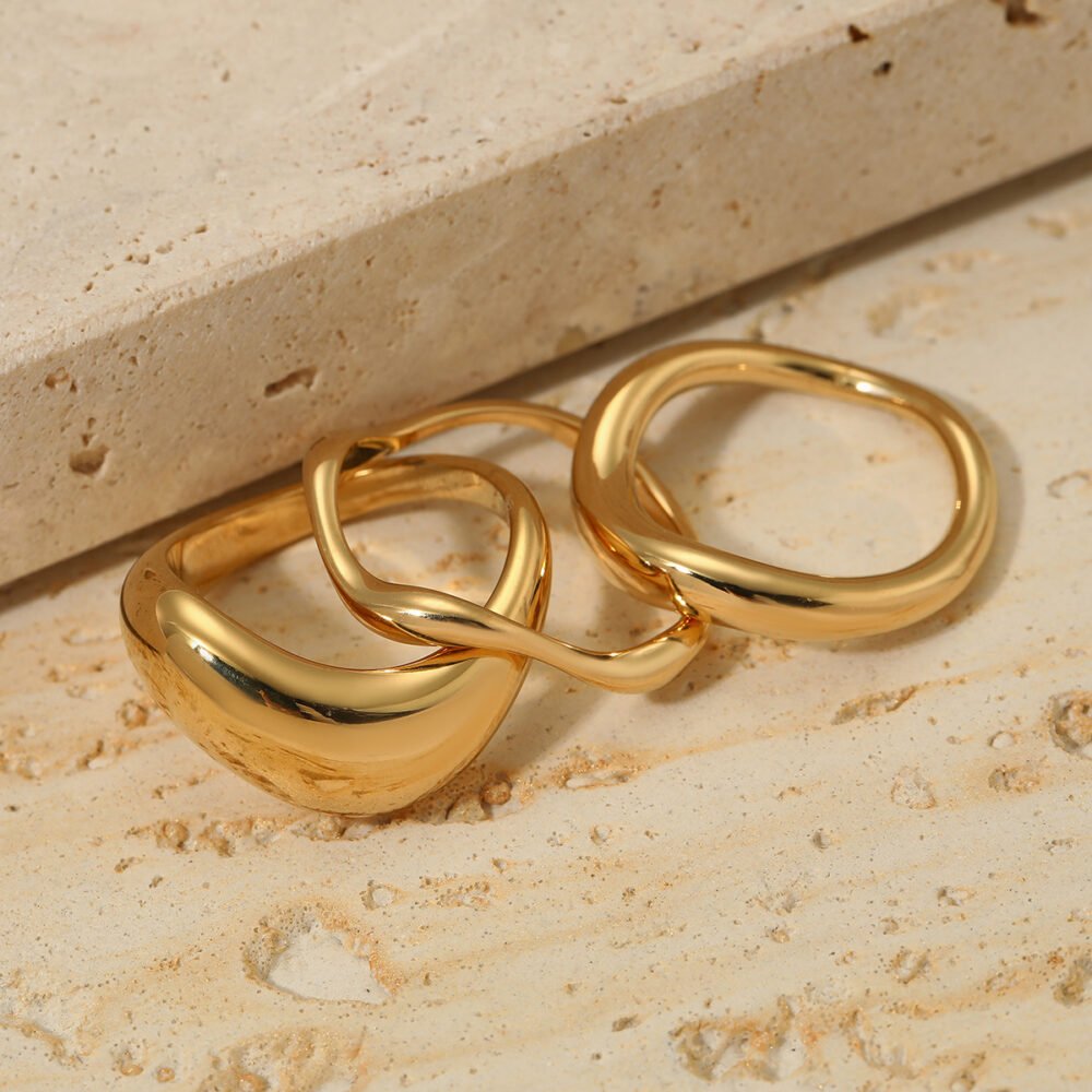 316 Smooth Plain Ring Irregular Multi-Layer Ring
