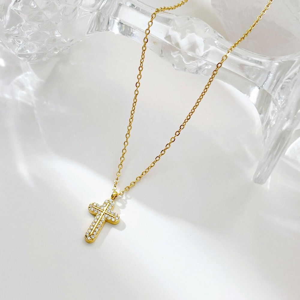 Cross Inlaid With Full Diamonds Necklace - Image 3