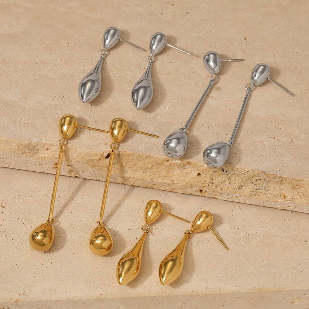 Long Water Drop Drops Jewelry Set - Image 3