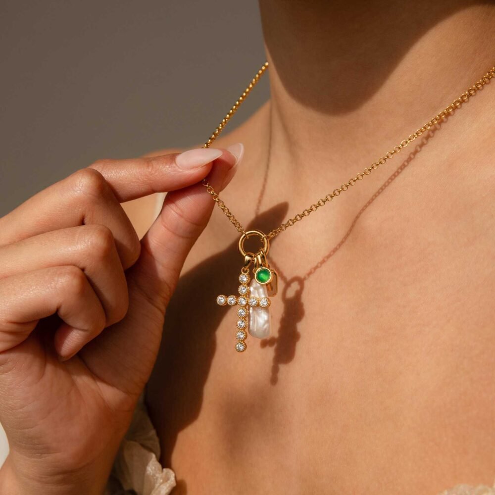 Bow Pearl Love 12 Birthstones Pendants & Charms - Image 3
