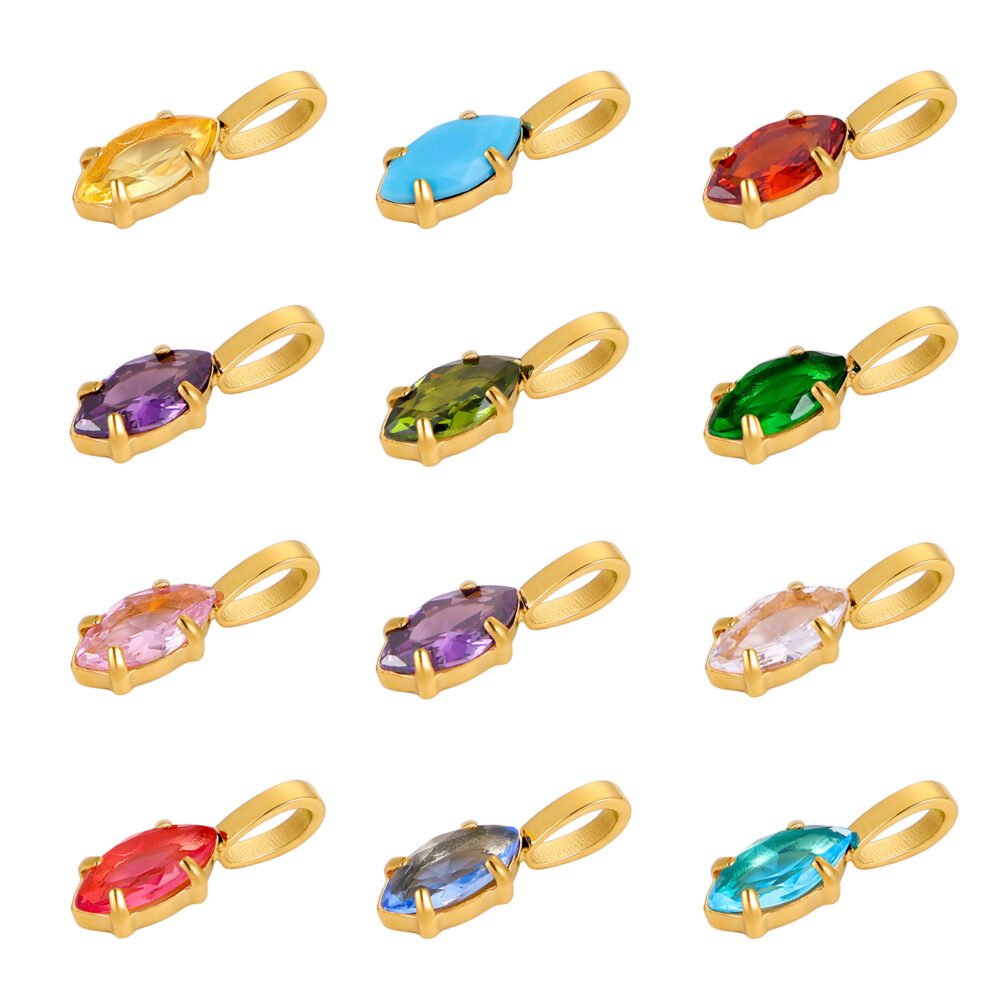 Colorful Zircon Water Drop December Birthstone Pendants & Charms