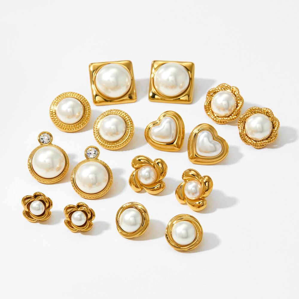 316L Love Flower Pearl Earrings - Image 5