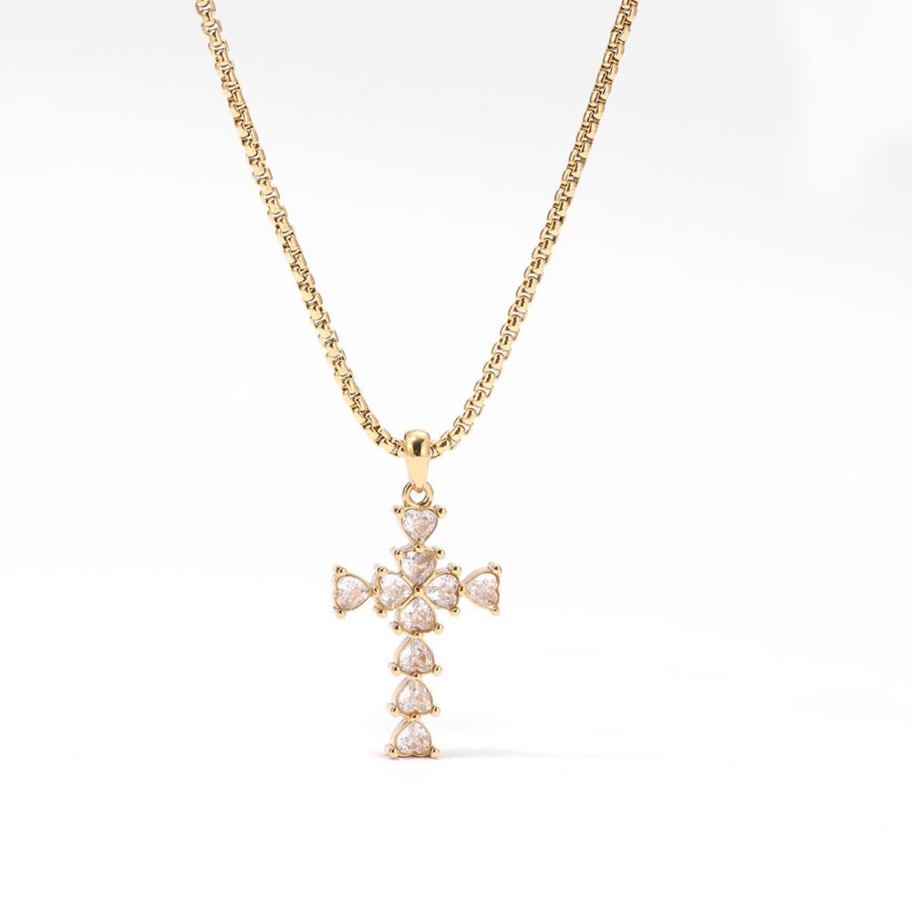 Love Cross Inlay Necklace - Image 5