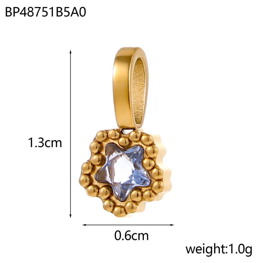 Five-Pointed Star Zircon December Birthstone Pendants & Charms - Image 2