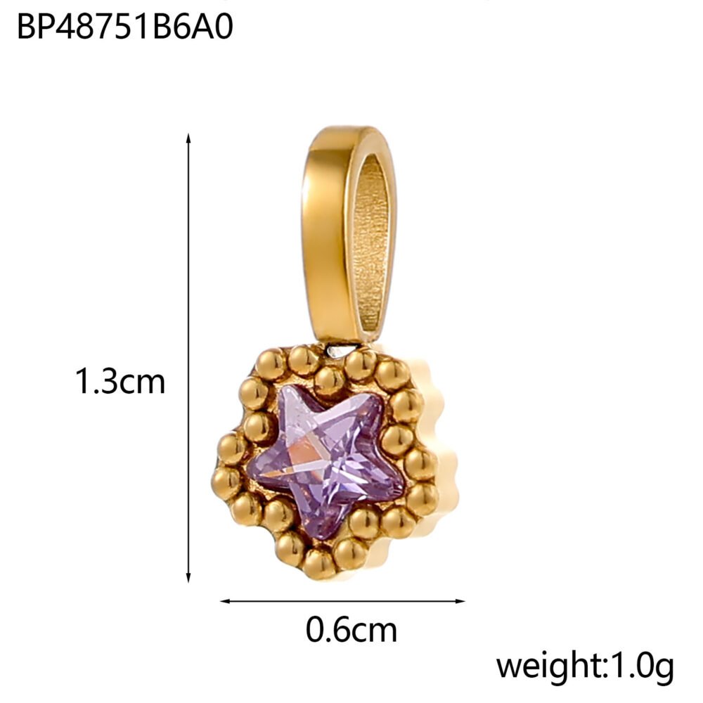 Five-Pointed Star Zircon December Birthstone Pendants & Charms - Image 3