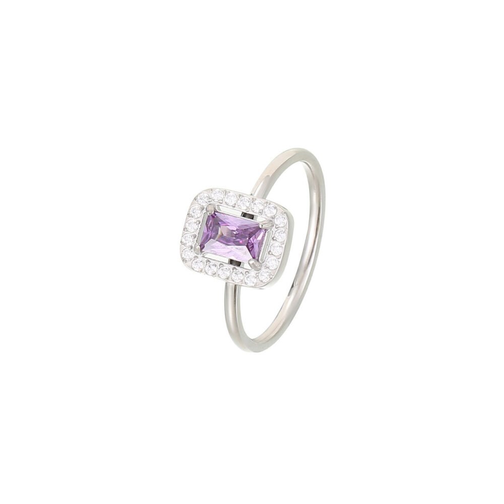 Colored Rectangular Zircon Ring - Image 5