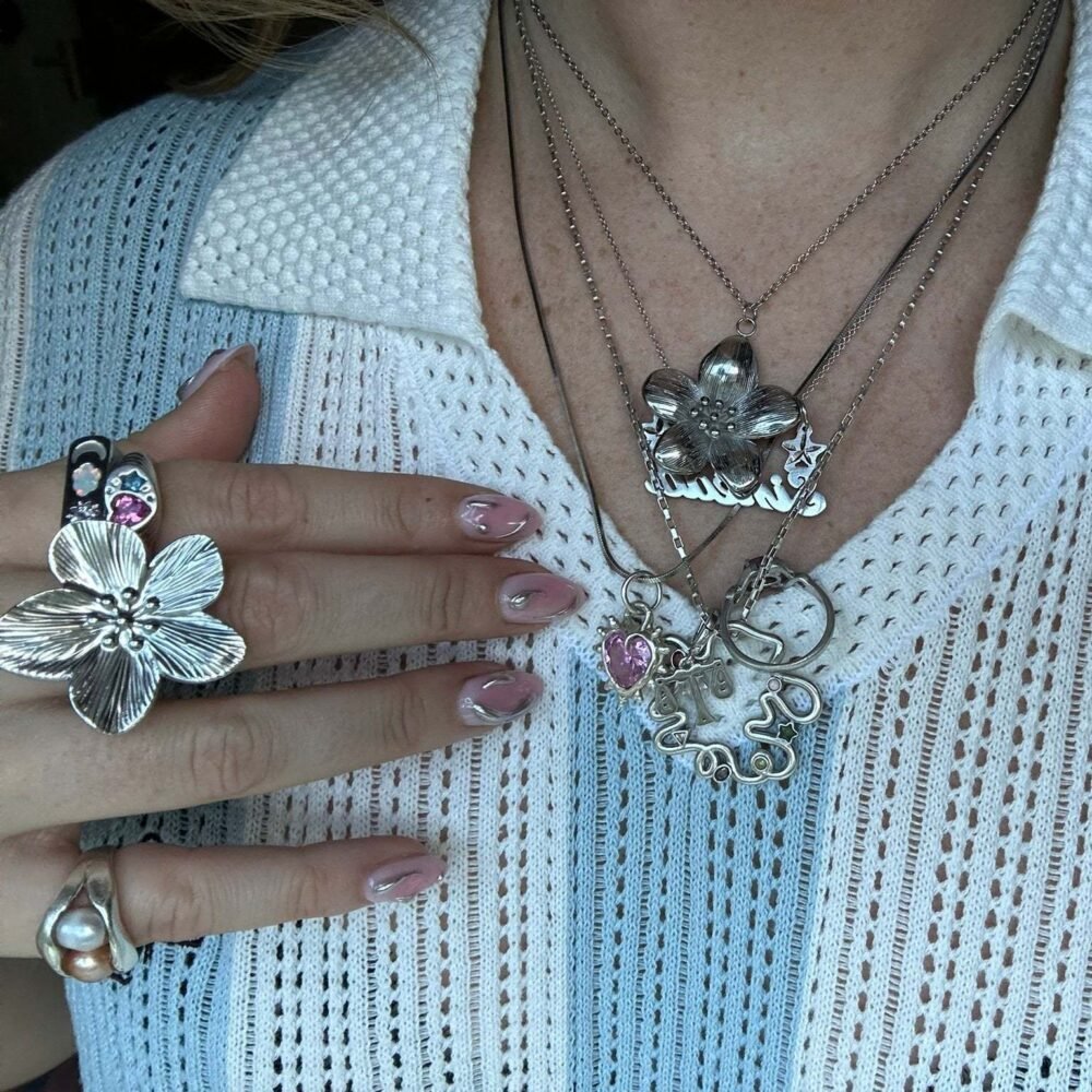 Flower Pendant Jewelry Set - Image 2
