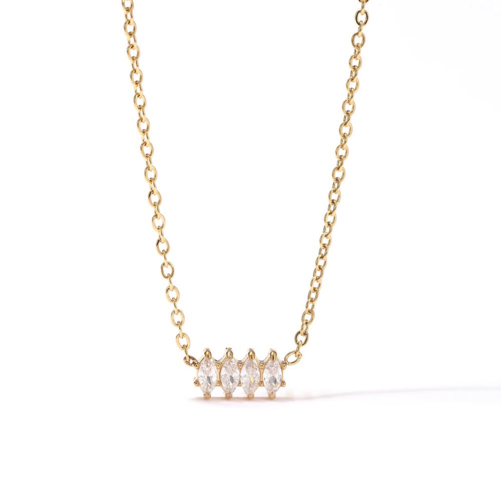 Diamond-Encrusted Horse Eye Zircon Necklace - Image 5