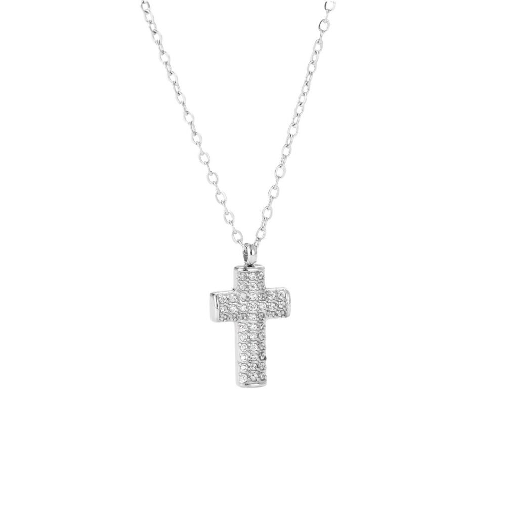 Micro-Inlaid Cross Sweater Chain Necklace - Image 5