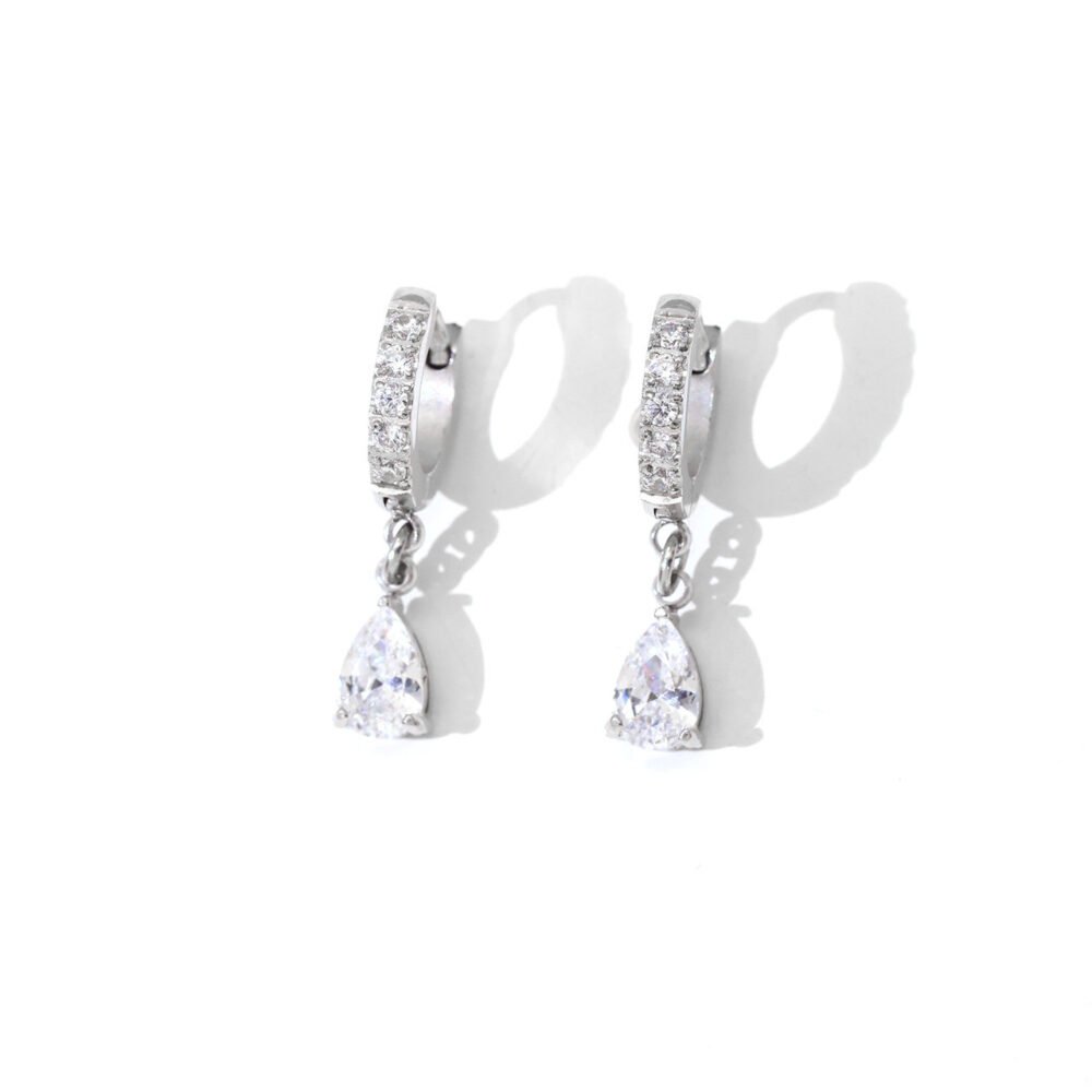 Inlaid Zircon Water Drop Earrings - Image 5