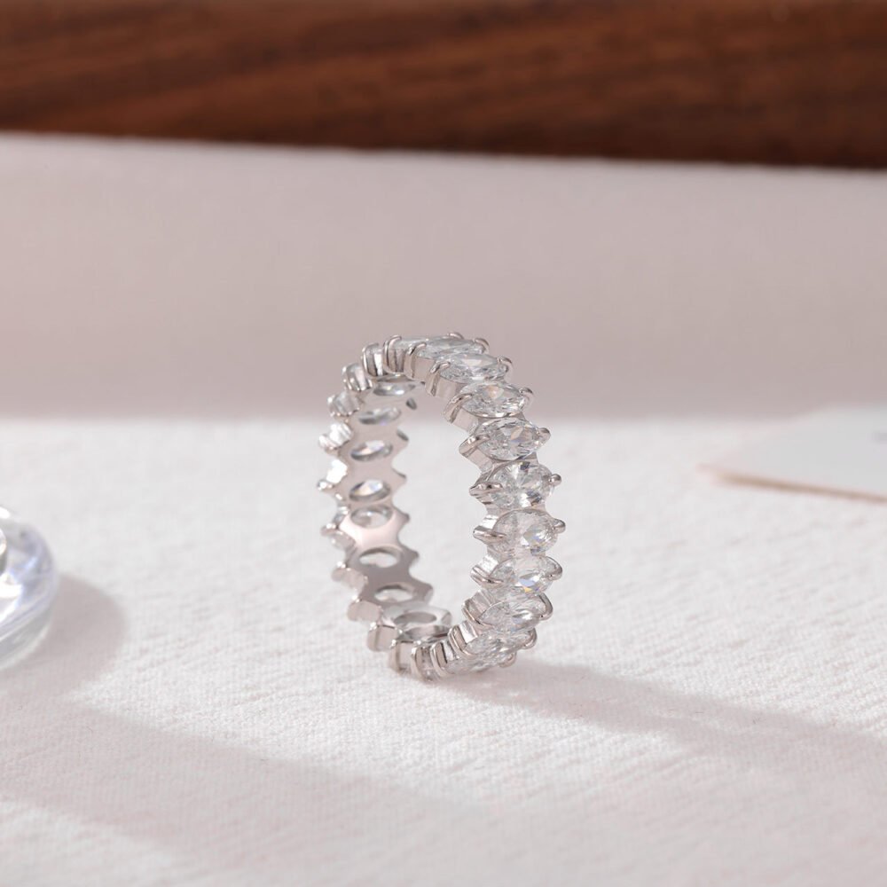 Single Row Of Micro-Inlaid Zircon Ring - Image 2