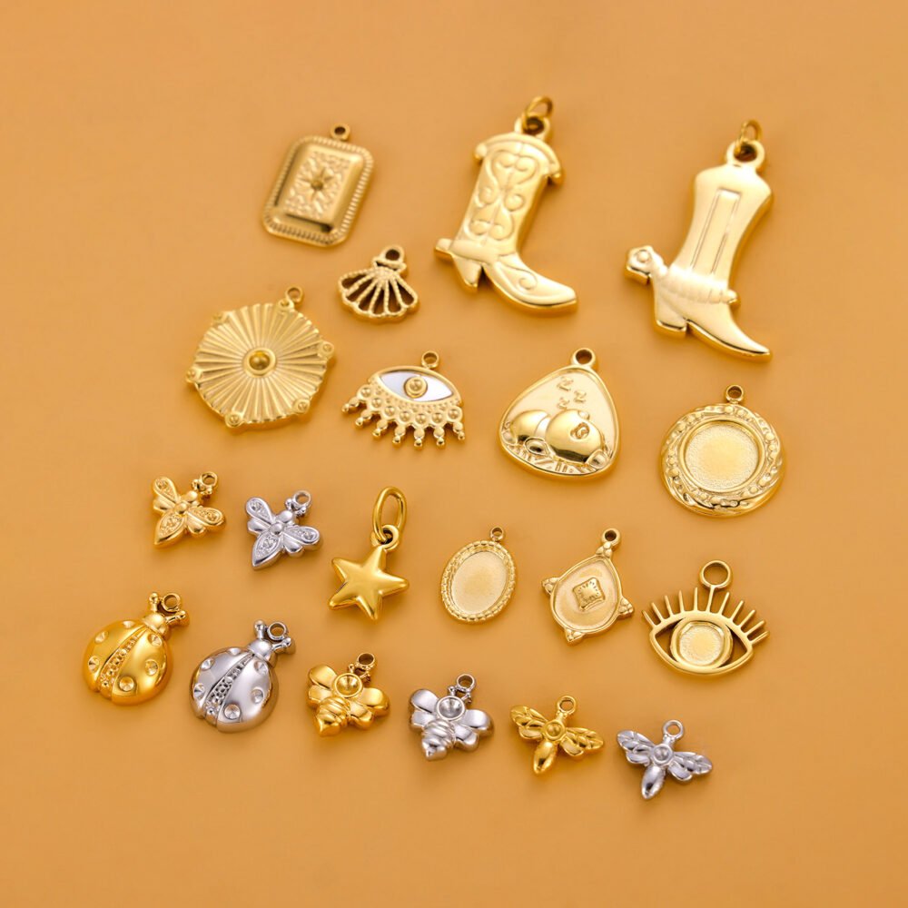 Stainless Steel With Multiple High Heels, Shells, Sea Stars Pendants & Charms - Image 3