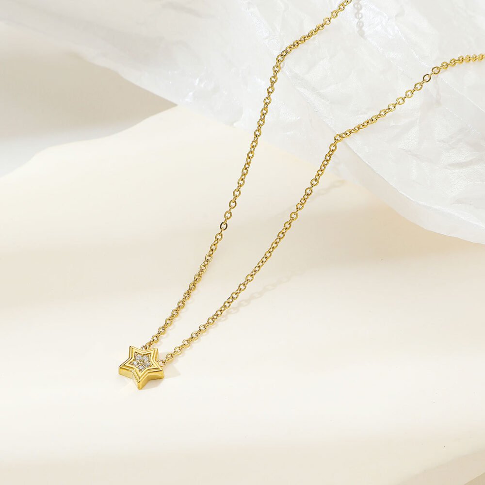 Five-Pointed Star With Diamonds Necklace - Image 3