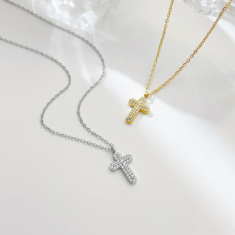 Cross Inlaid With Full Diamonds Necklace - Image 2