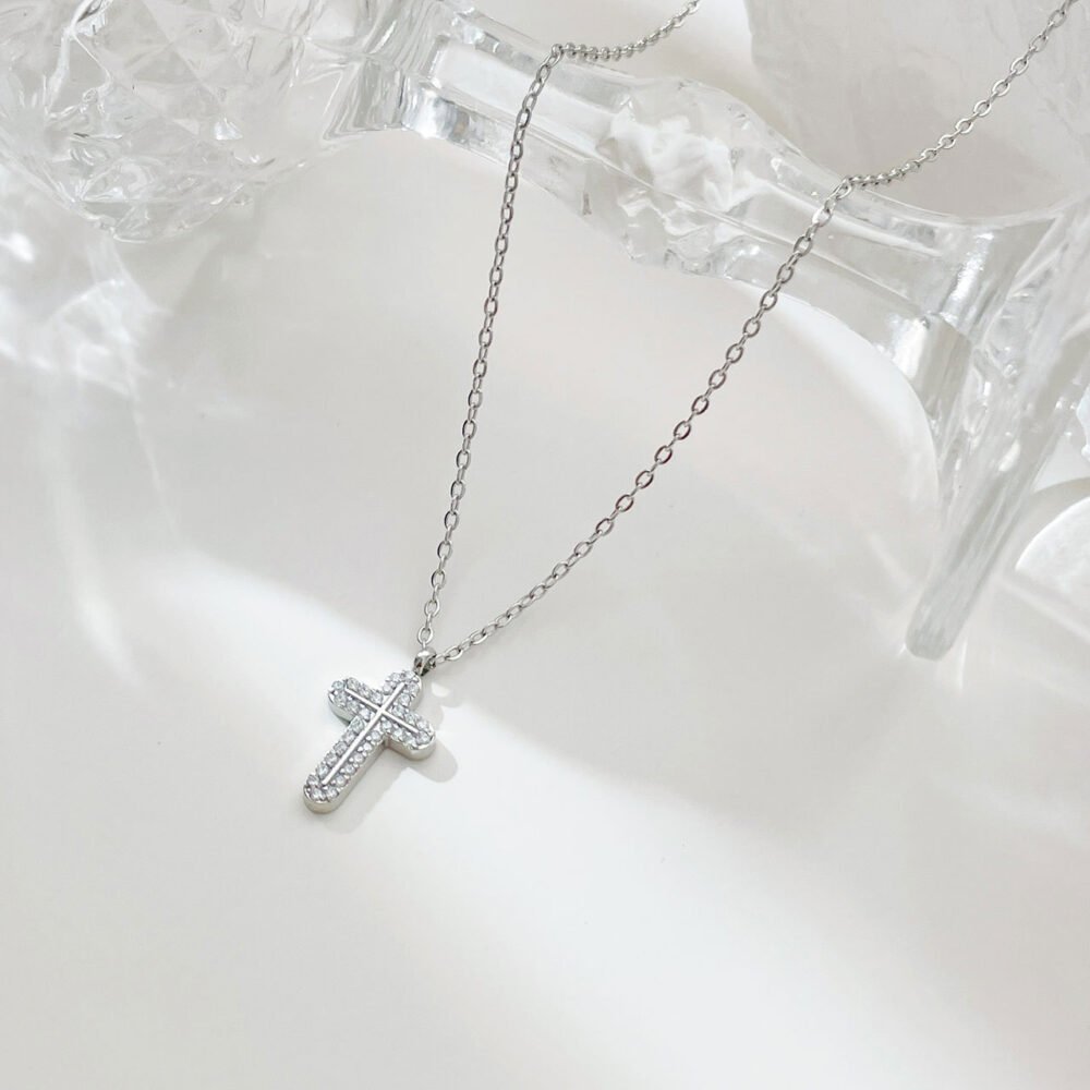 Cross Inlaid With Full Diamonds Necklace - Image 4